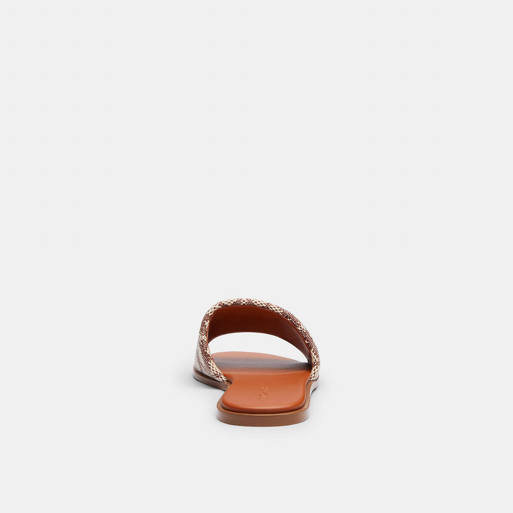 Coach Holly Sandal In Signature Textile Jacquard Size 8.5 - Picture 3 of 7